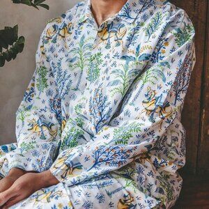Print Fresh Pajama Set Organic Cotton Long Sleeve High Horse Floral Womens S